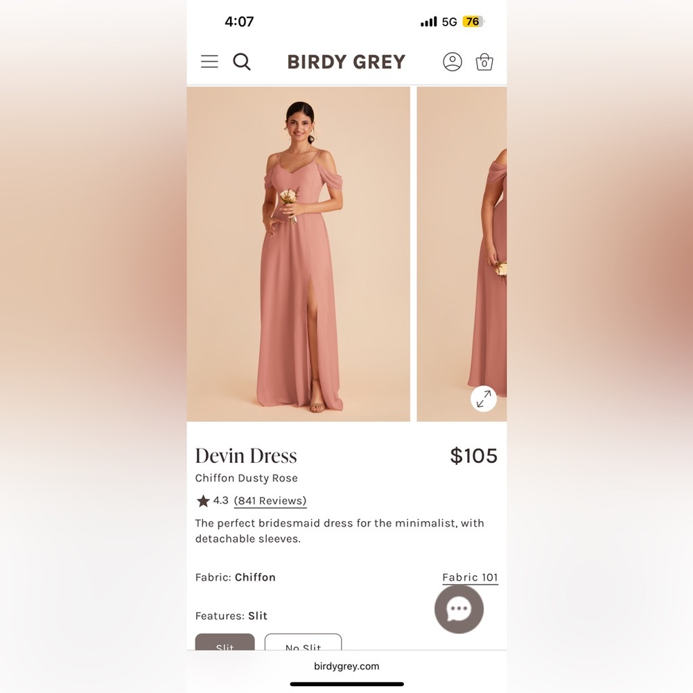 Birdy Grey Devin Dress XS in Dusty Rose
